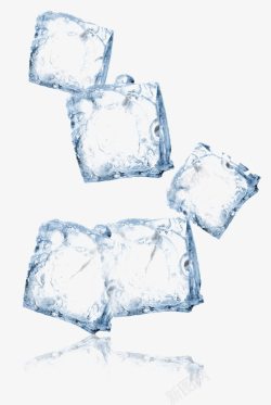 白色透明正方形冰块素材