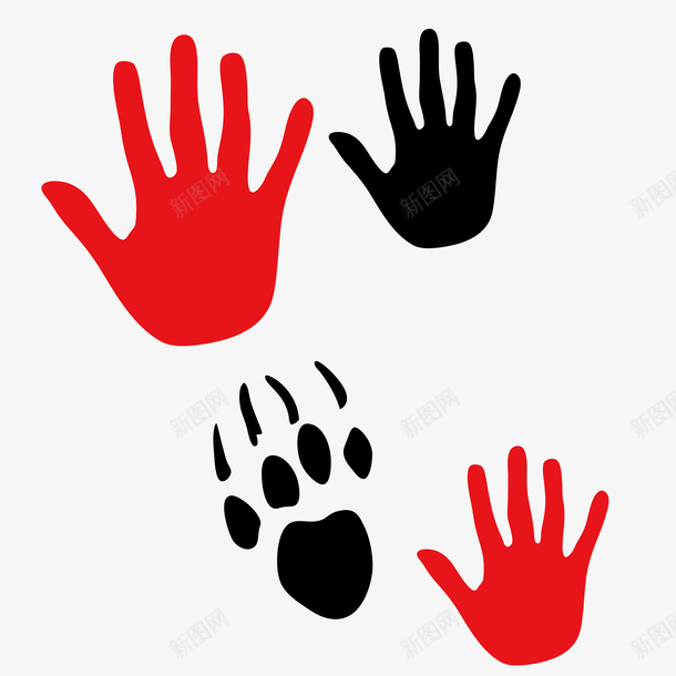 四个红黑色手绘彩绘风格手印墙免png免抠素材_88icon https://88icon.com 一个动物掌印 三个人掌印 五指 卡通 印泥 四个红黑色手绘彩绘风格手印墙免扣矢量免费下载 手印 手印墙 手绘 掌印