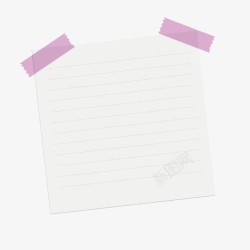 紫色胶带白色贴纸便条素材