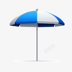 蓝白条沙滩伞高清图片