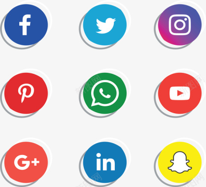 社交软件介绍彩色圆圈社交图标图标