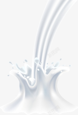 动态水滴倾倒白色牛奶高清图片