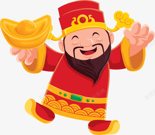 卡通新年手拿金元宝财神爷装饰图png免抠素材_88icon https://88icon.com 卡通新年手拿金元宝财神爷装饰图案免费下载 卡通财神 手拿金元宝财神爷 插画装饰 新年 猪年