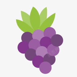 扁平化葡萄水果矢量图素材