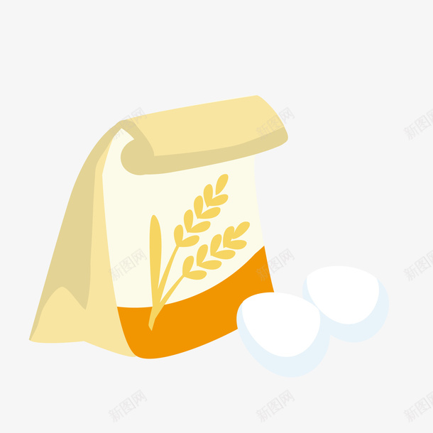 面粉和鸡蛋食材矢量图ai免抠素材_88icon https://88icon.com 包装 卡通 烘培 烹饪 面粉 食材 鸡蛋 矢量图
