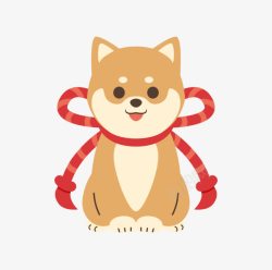 红色小狗带着红色蝴蝶结围巾的小狗高清图片