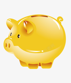 金色猪存钱罐矢量图素材