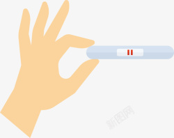 白色验孕棒手上拿着两道杠的验孕棒矢量图高清图片