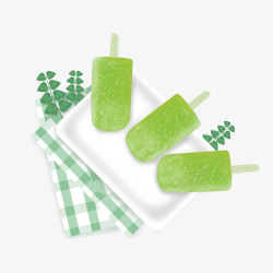 绿色好心情产品实物绿色冰棍高清图片