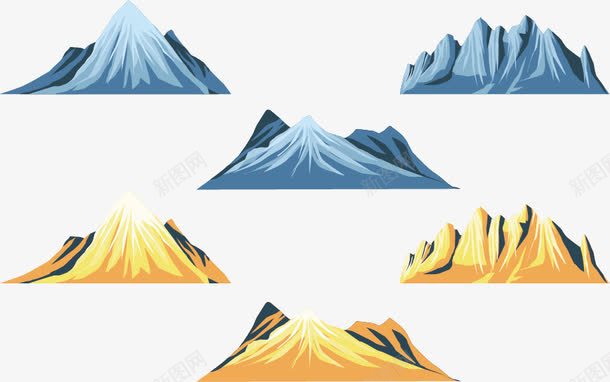 山峰笔刷png免抠素材_88icon https://88icon.com 冰山 山丘画笔 模型 秋季 立秋 笔刷工具