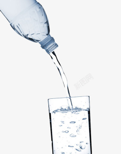 透明解渴倒出的塑料瓶饮用和杯子素材