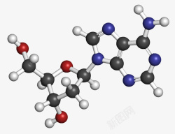 最小单元黑蓝红色脱氧腺苷dA核苷分高清图片