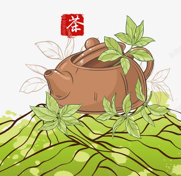 新茶茶壶png免抠素材_88icon https://88icon.com 新茶 茶叶 茶壶 茶山