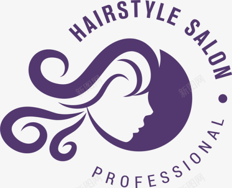 背部美容紫色的美容logo图标图标