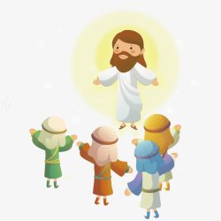 祈祷的人物耶稣与农民高清图片