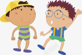 调皮的两个小男孩png免抠素材_88icon https://88icon.com 两个 坏学生 小男孩 调皮