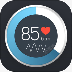 连续心率监测手机即时心率心脏监测仪健康健美图标高清图片