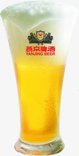 冒泡的燕京啤酒素材