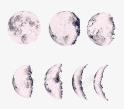 弦月球的月相变化高清图片