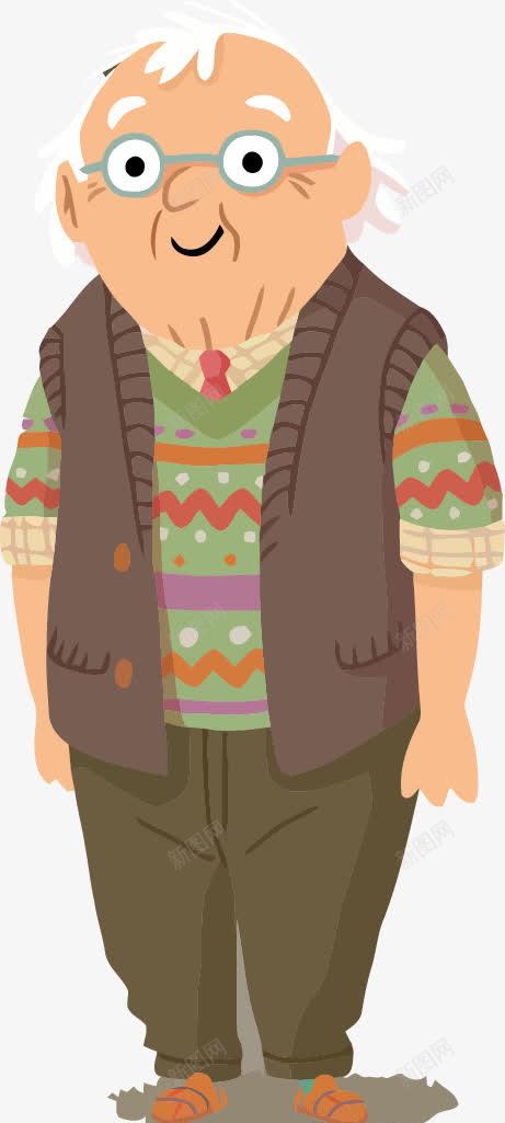 慈祥的老爷爷png免抠素材_88icon https://88icon.com 慈祥的爷爷 慈祥的老爷爷 毛衣 白头发 眼镜 穿马夹的老年人 老人卡通人物 老人矢量图 阿公 领带