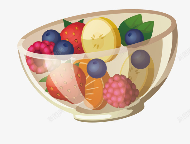 水果沙拉图矢量图ai免抠素材_88icon https://88icon.com 健康 水果 沙拉 素食 美味 蔬菜 食物 矢量图