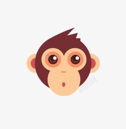鬼脸猴子卡通猴子头像矢量图高清图片