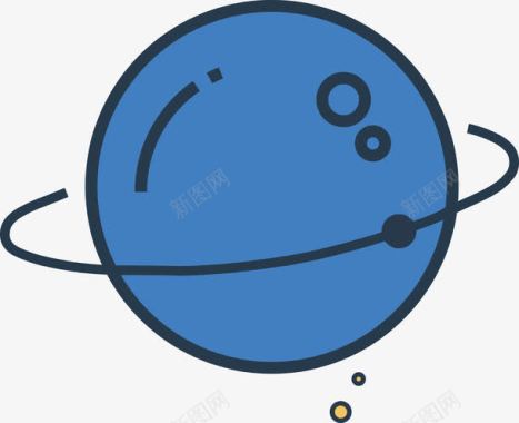 卡通轨道简洁风蓝色星球轨道eps图标图标