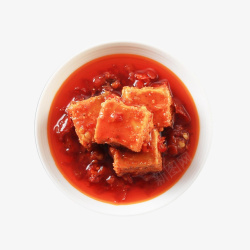 特色酱猪手香辣风味的红椒霉豆腐高清图片
