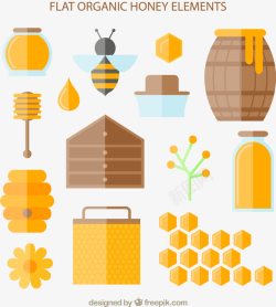 蜂蜜包装蜂蜜元素的选择高清图片