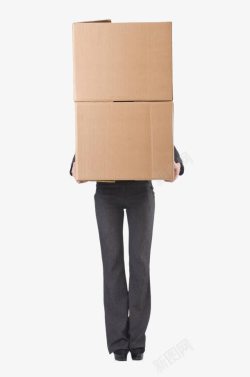 搬箱子的女人搬纸箱的人高清图片