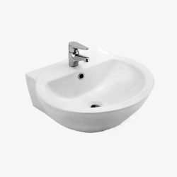 洗手池圆形白色陶瓷洗手盆免高清图片