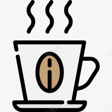 餐馆简洁风格咖啡图标图标