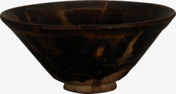古代黑色酒碗简图素材