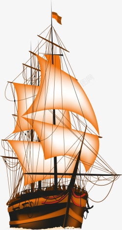 海上帆船矢量图素材