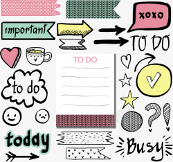 手绘工作计划手账矢量图素材