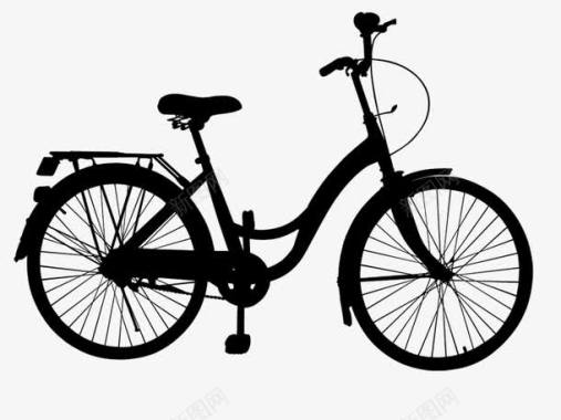 大小轮子自行车自行车轮廓剪影图标图标