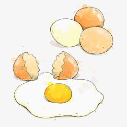 三只白蛋手绘鸡蛋高清图片