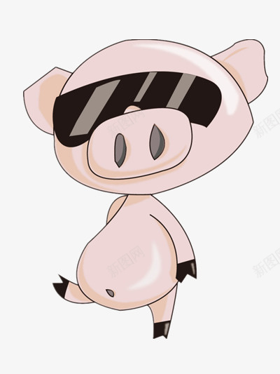 酷帅的小猪png免抠素材_88icon https://88icon.com 动物 卡通 粉红 素材