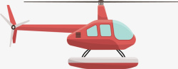 红色卡通彩绘直升机素材
