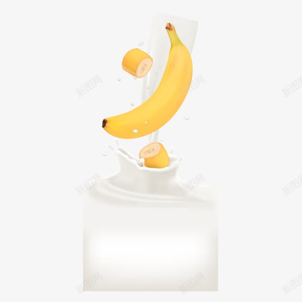 香蕉牛奶矢量图ai免抠素材_88icon https://88icon.com 奶浪 牛奶 香蕉 香蕉牛奶 矢量图