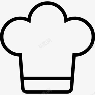 厨房背景厨师或锅帽轮廓图标图标