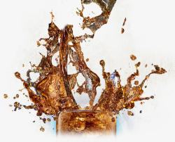 可乐喷溅创意可乐碳酸饮料水花高清图片