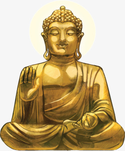 金色手绘佛教大佛素材
