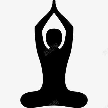 各种姿势佛教瑜伽姿势图标图标