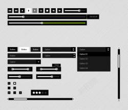 黑色UI控件工具素材