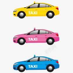 可爱出租车彩色的士手绘矢量图高清图片