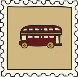 锯齿花边一个带有车子的邮票高清图片