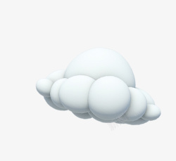 白色立体云朵装饰图案素材