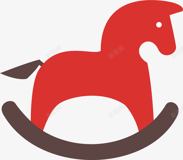 创意小木马矢量图ai免抠素材_88icon https://88icon.com 创意 卡通 小木马 手绘 红色 设计 黑色 矢量图