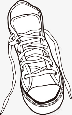 帆布鞋系带帆布鞋素描画图标图标